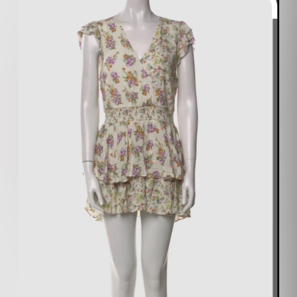 Alice + Olivia Floral Cream Mini Romper